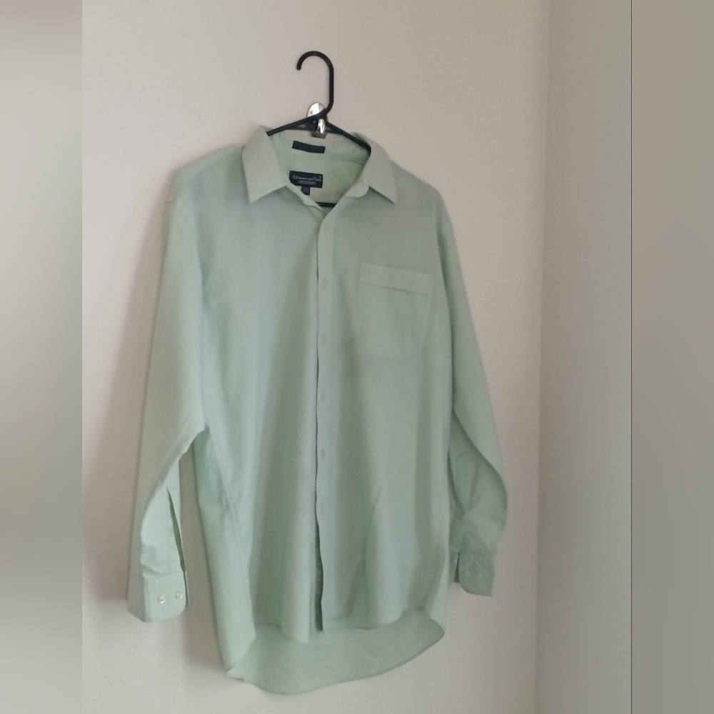 Kilburne and Finch Dress Shirt Men 15.5 Green Academia Office Preppy Church